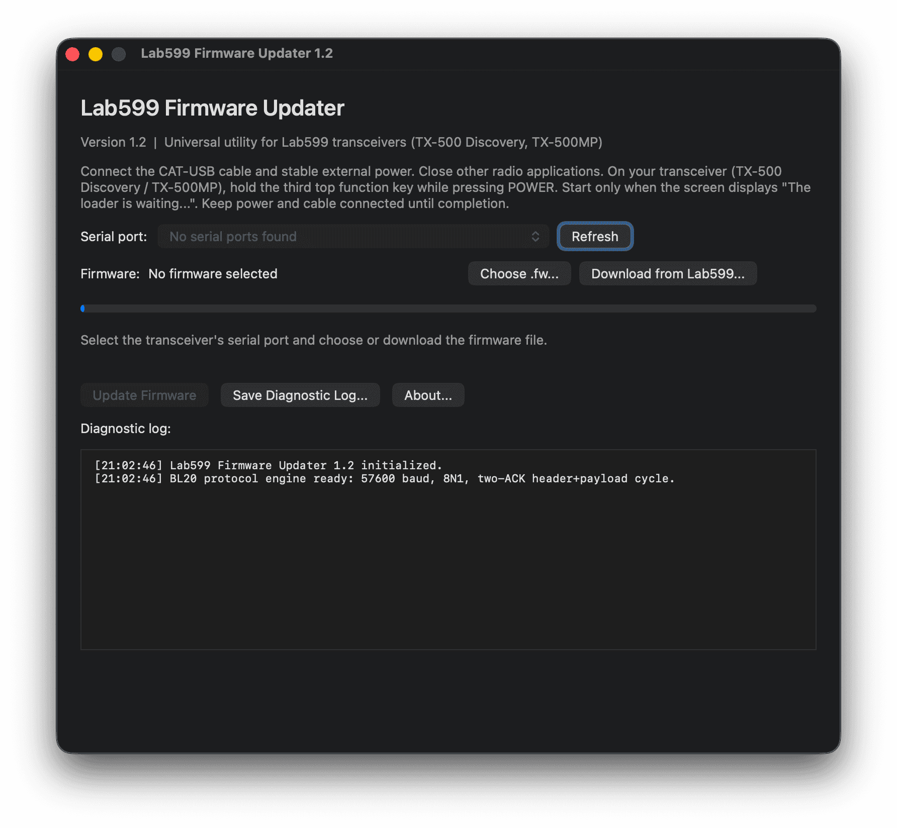 Lab599 Utility for macOS main window