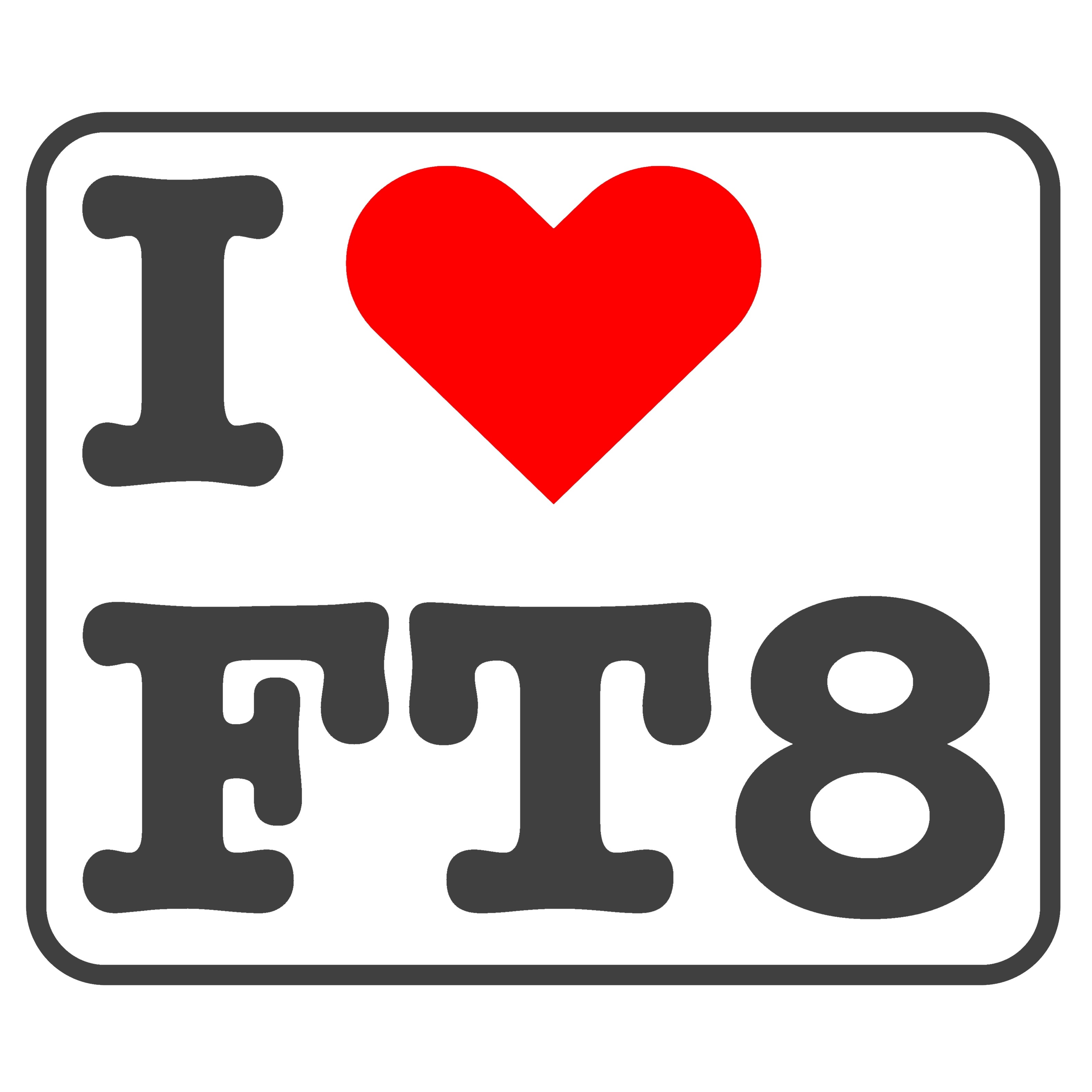 I Love FT8 Sticker